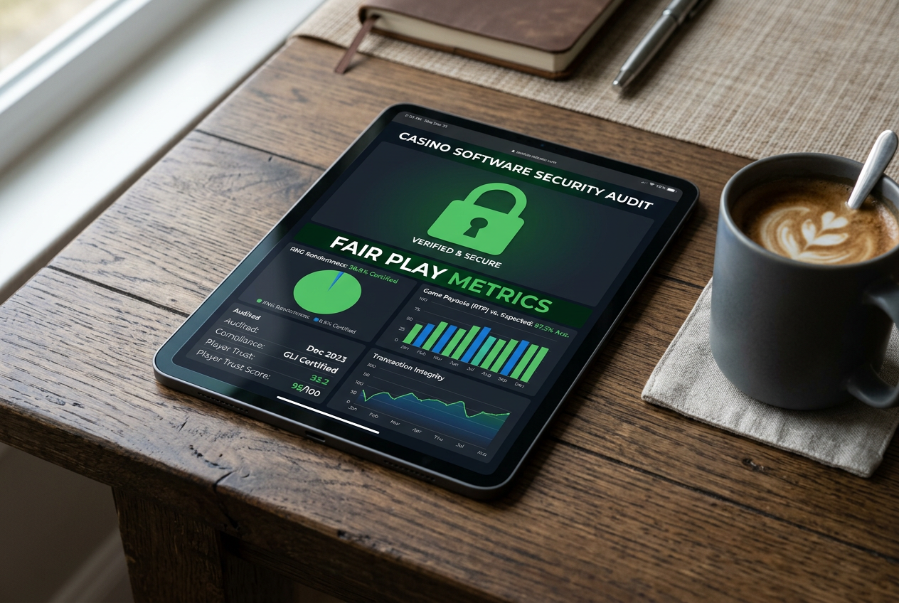 A digital tablet showing data charts and a security lock icon.